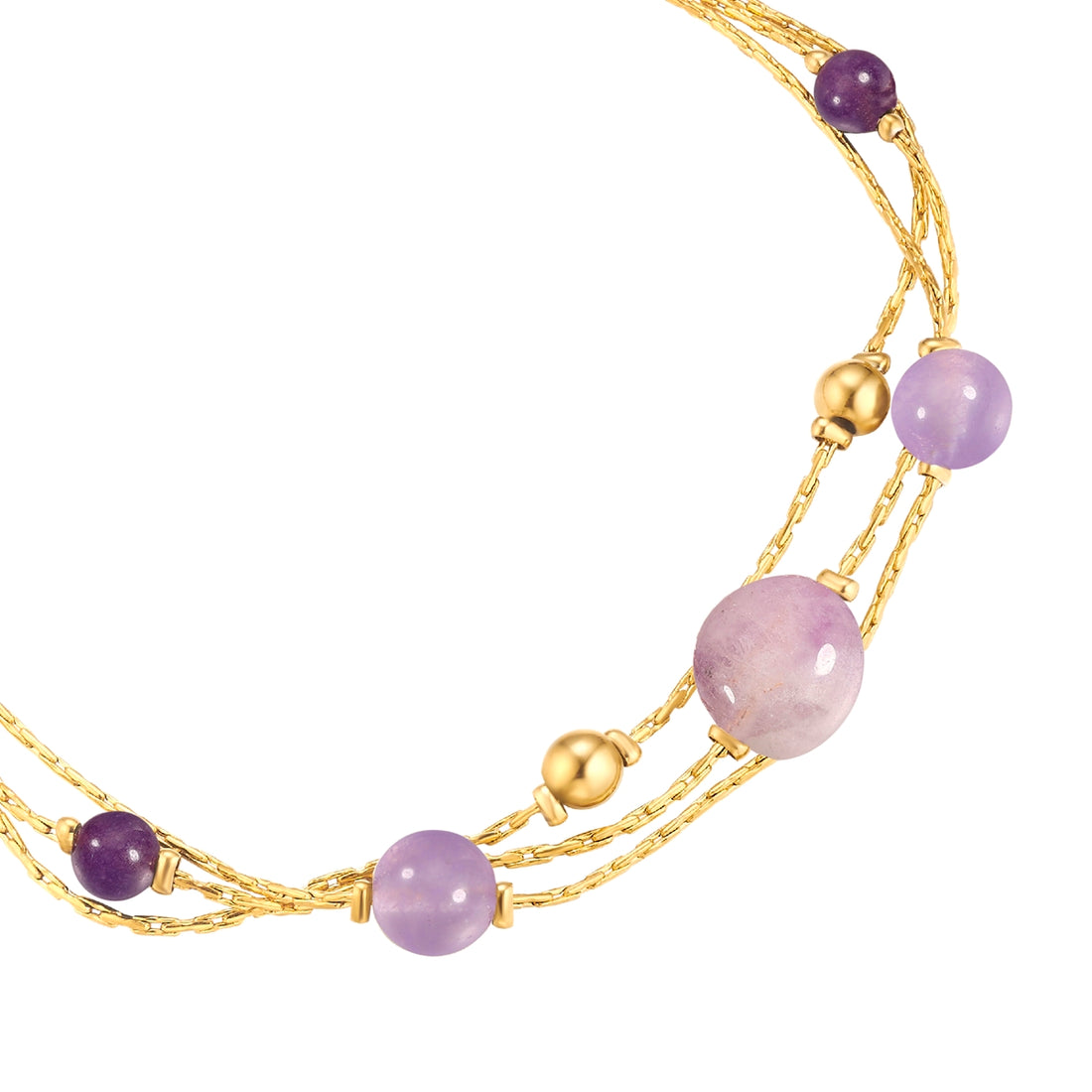 Armband Edelstahl gelbgold Amethyst lila